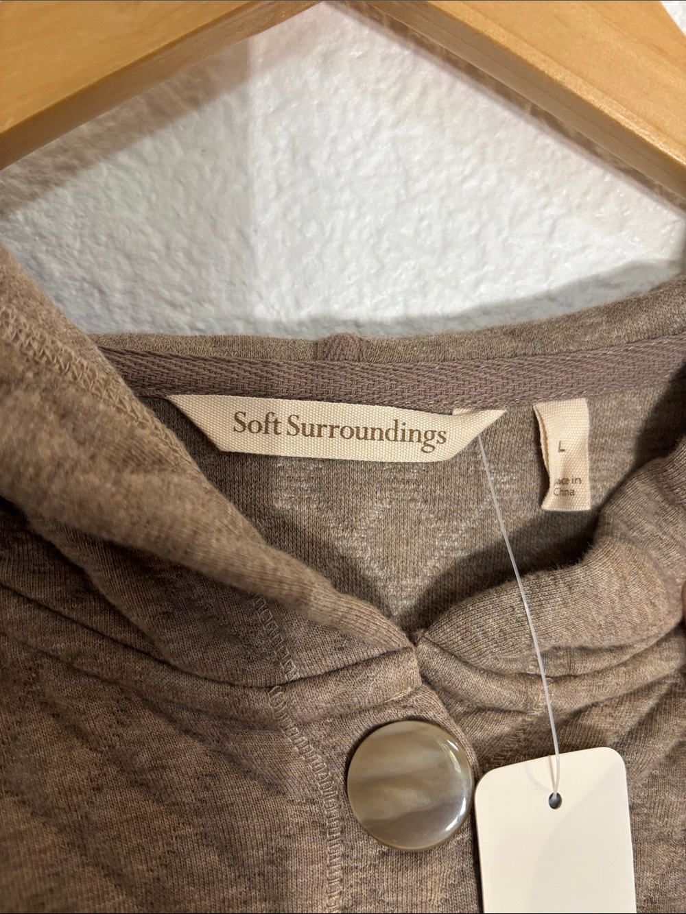 NWT Soft Surroundings Brown Quilted Hooded Jacket Coat Large L Boho Comfort - Picture 2 of 10